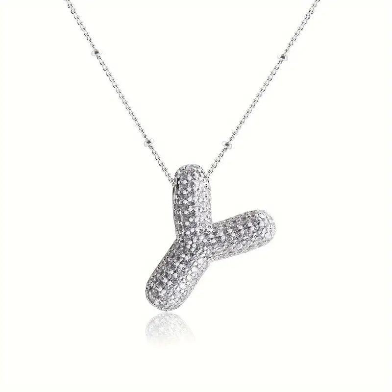 Alphabet Diamond Pendant Necklace