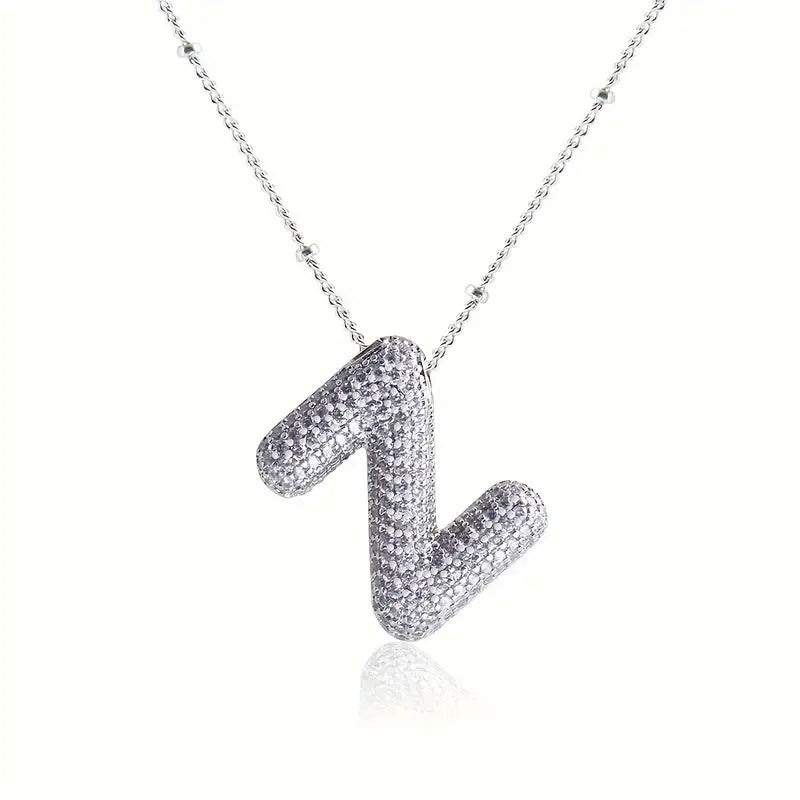 Alphabet Diamond Pendant Necklace