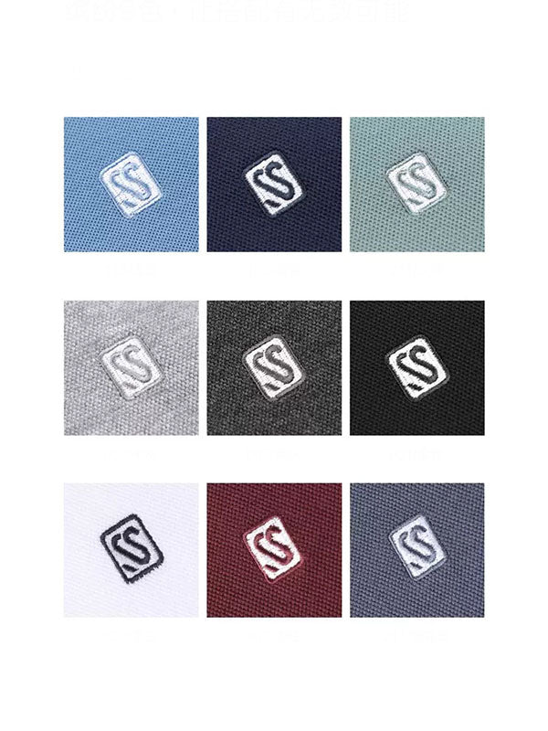 Men's Solid Color Lapel Long Sleeved Polo Shirt
