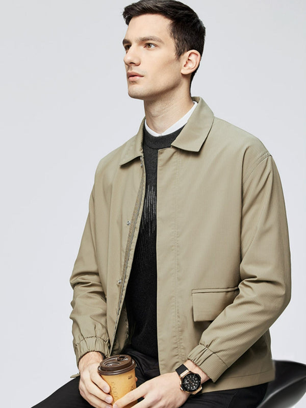 Men's Solid Color Casual Lapel Jacket