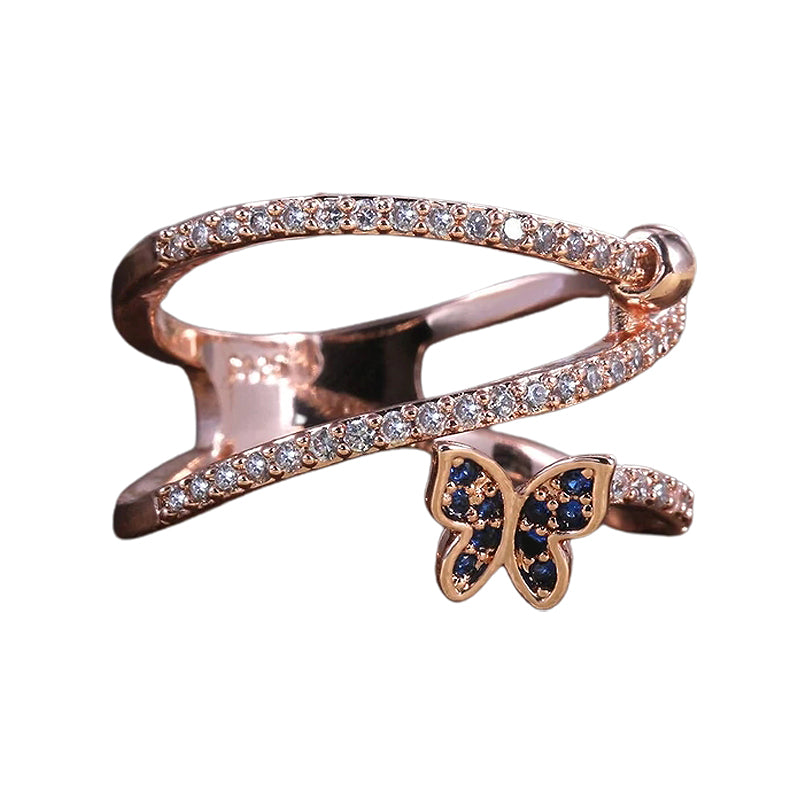 Crystal Butterfly Twist Ring