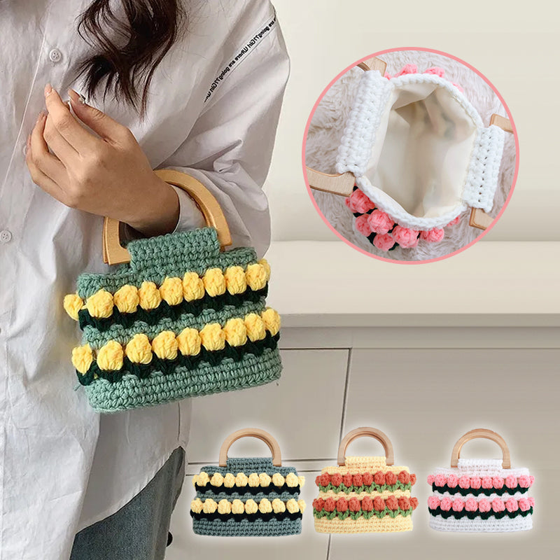 High Quality Woven Crochet Bucket Bag