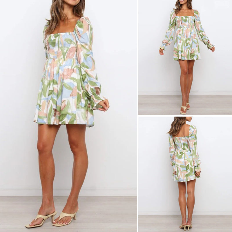 One Shoulder Flower Dress