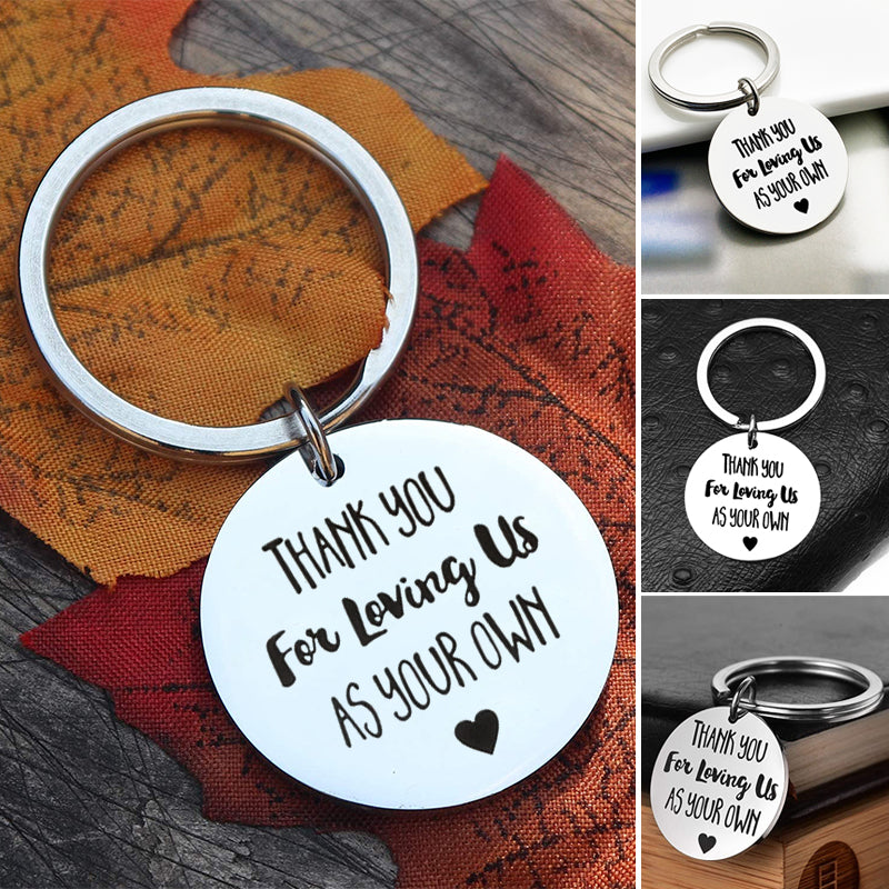 Thank You For Loving Us Stainless Steel Keychain