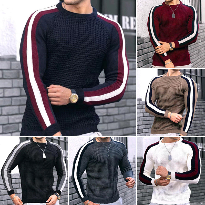 Waffle Contrast Knit Sweater
