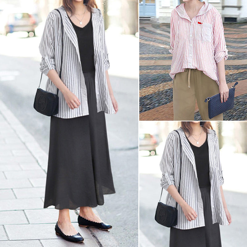 Hooded Fashion Long Sleeve Shirt