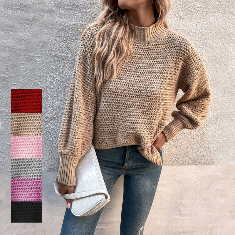 Bloomer Sleeve Split Pullover Sweater