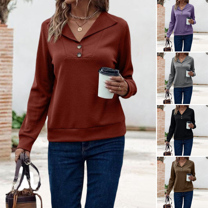 Waffle Collar Sweatshirt