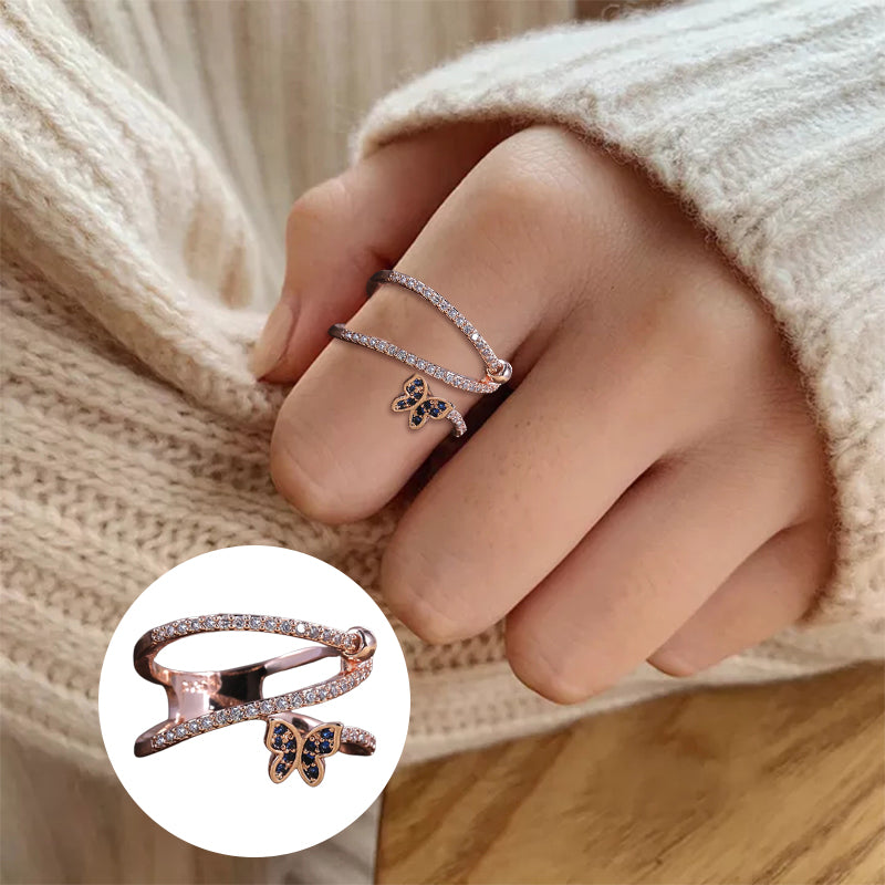 Crystal Butterfly Twist Ring