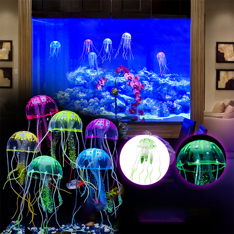 Fish Tank Landscaping Simulation Transparent Fluorescent Jellyfish