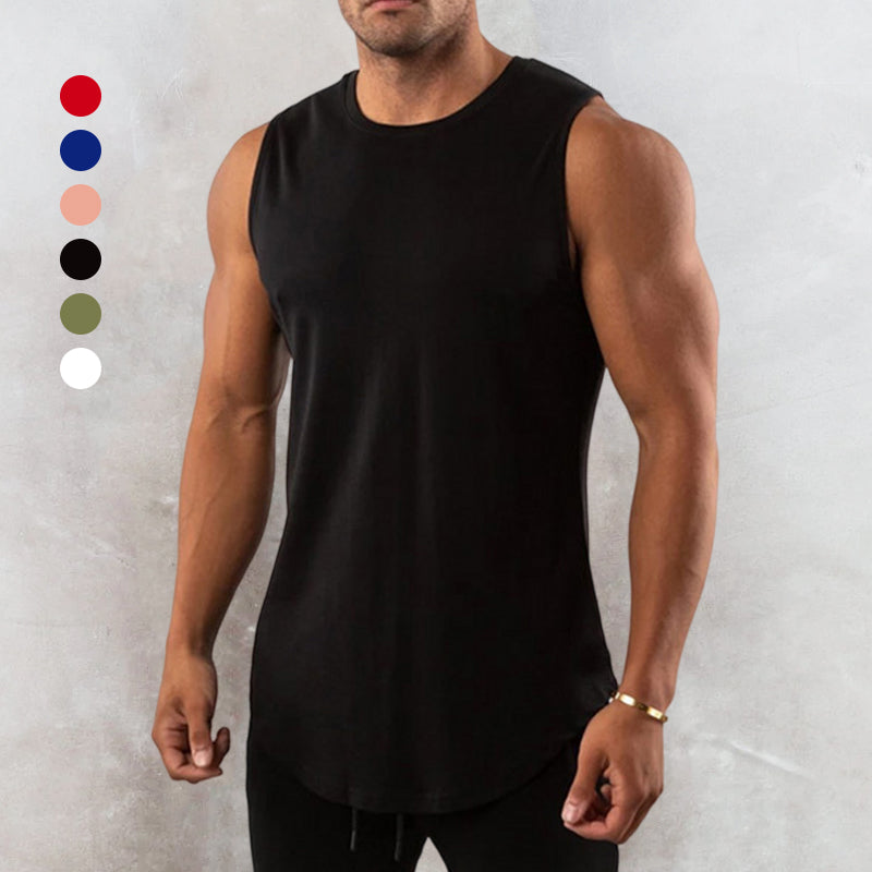 Men's Muscle Plain Crew Neck Sleeveless Vest