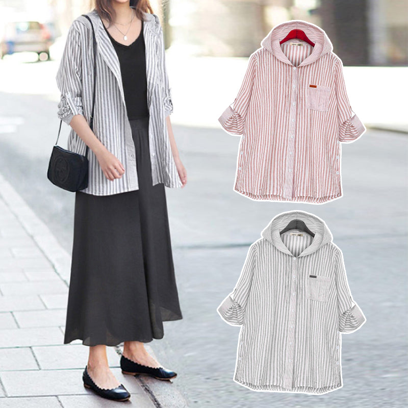 Hooded Fashion Long Sleeve Shirt
