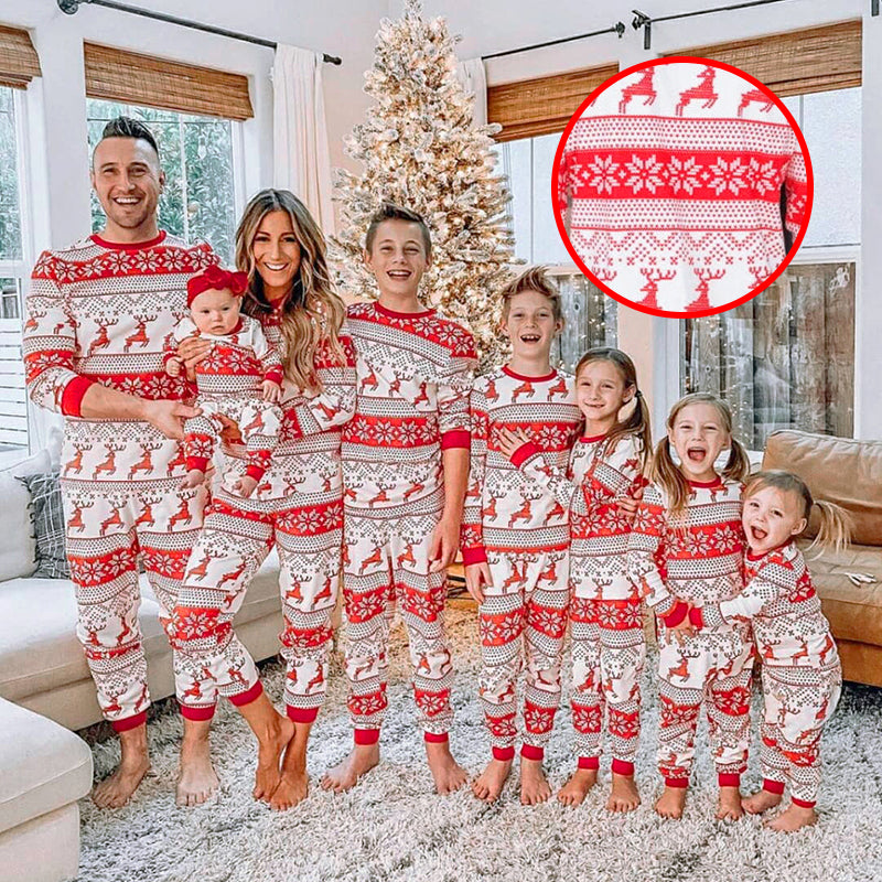 Red Elk Christmas Family Pajamas