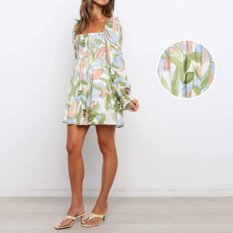 One Shoulder Flower Dress