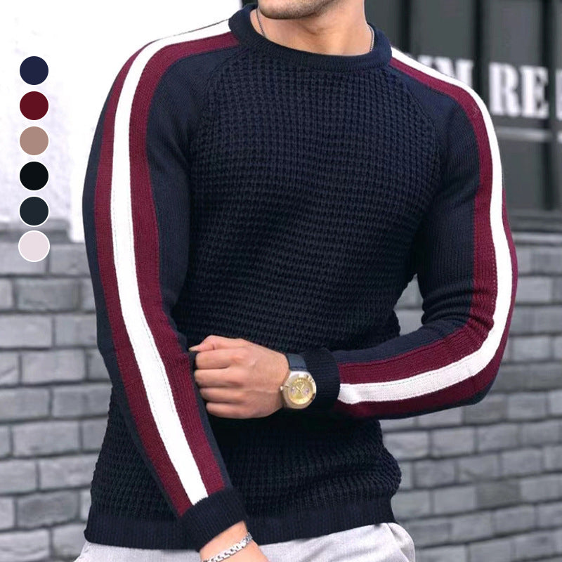 Waffle Contrast Knit Sweater