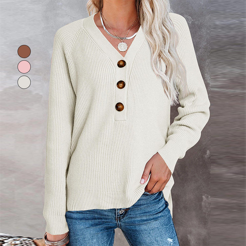 Knit Pullover V-Neck Sweater