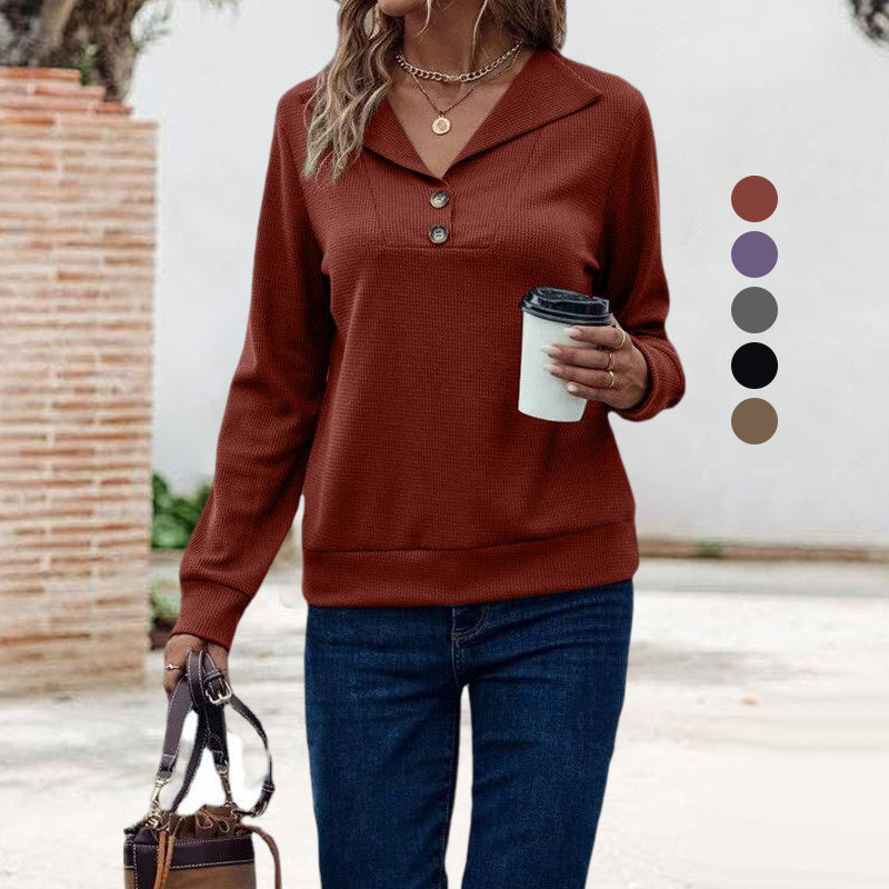 Waffle Collar Sweatshirt