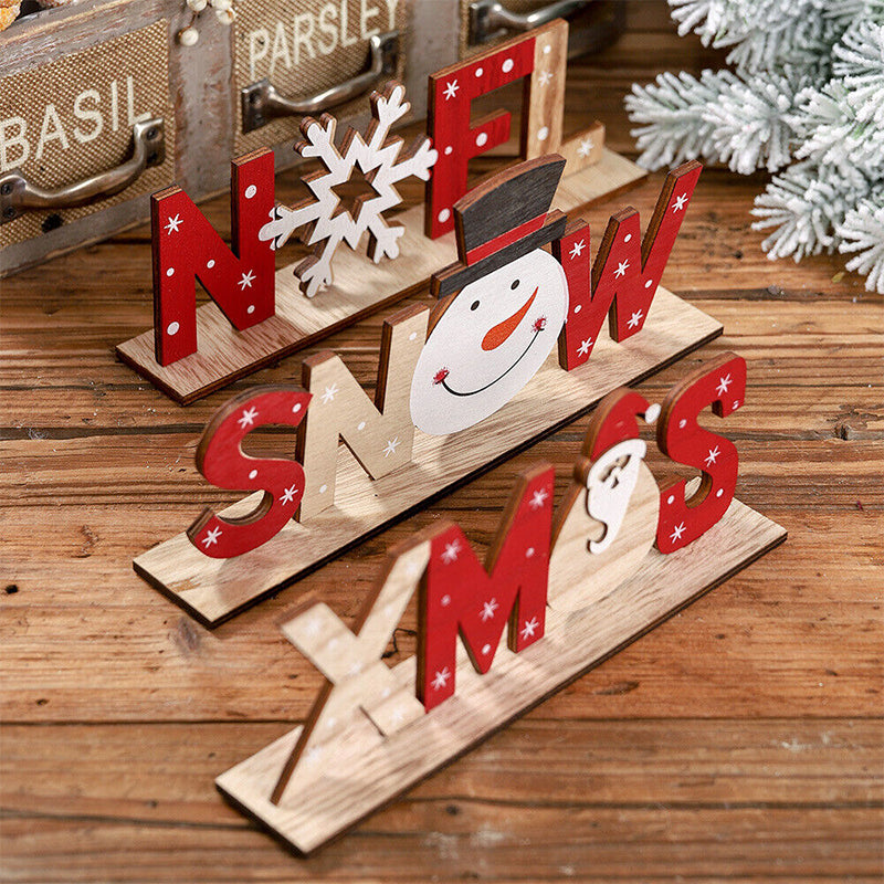 Wooden Painted Christmas Decorations