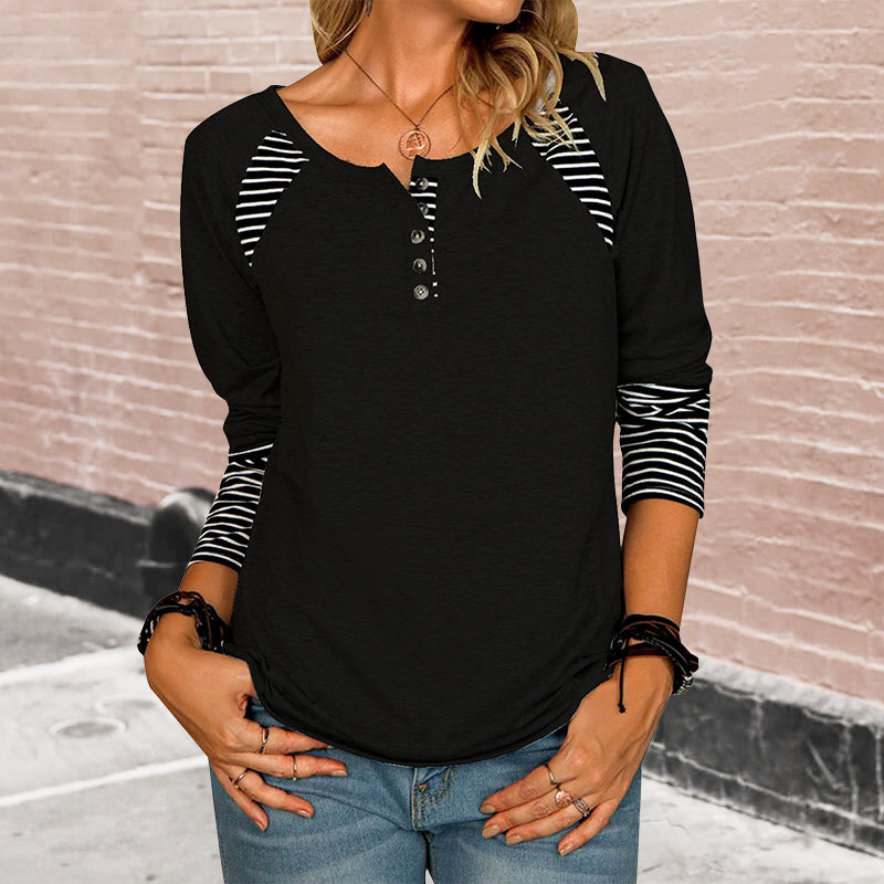 Cuff Striped T-Shirt