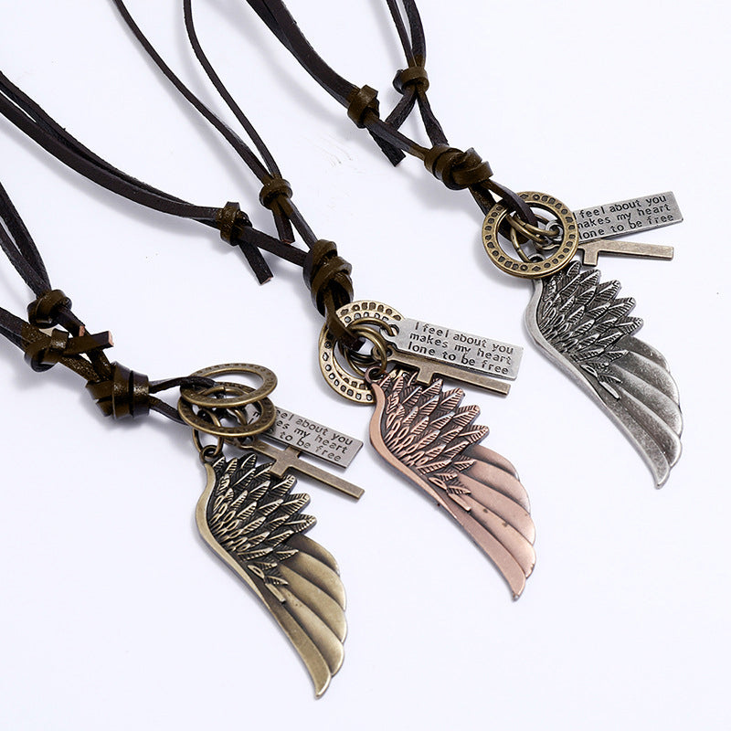 Personality Angel Wings Pendant Necklace