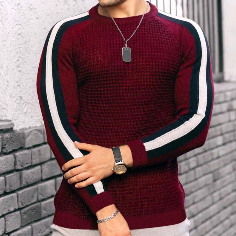 Waffle Contrast Knit Sweater