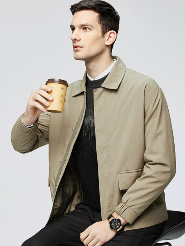 Men's Solid Color Casual Lapel Jacket
