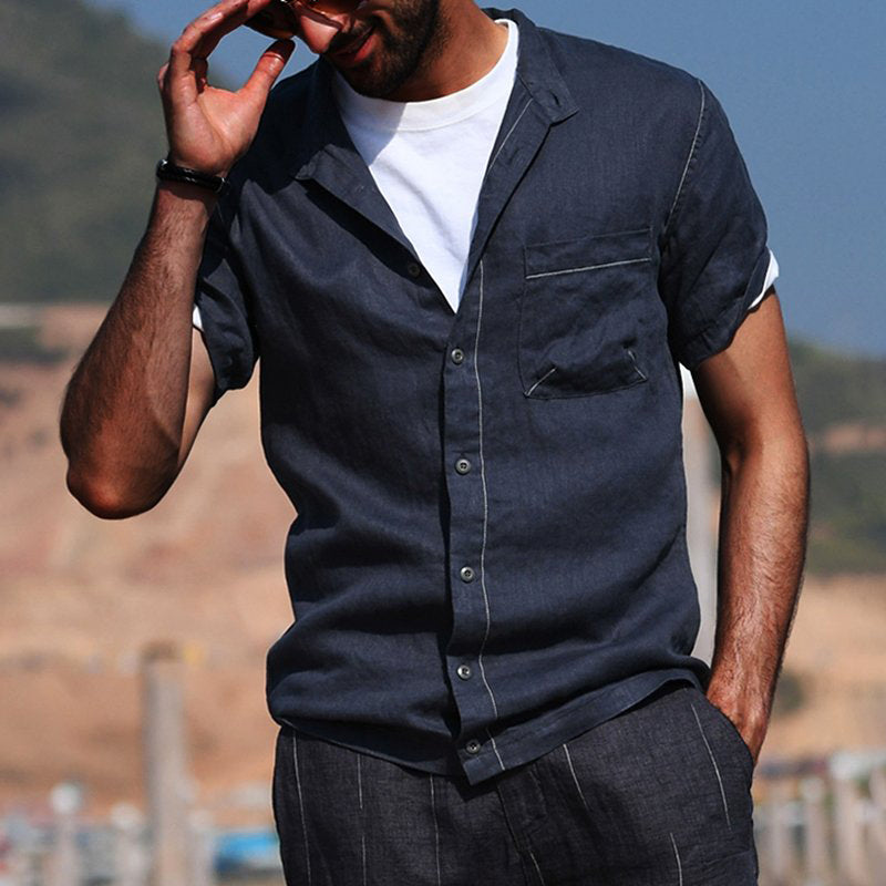 Men's Linen Short Sleeve Shirt
