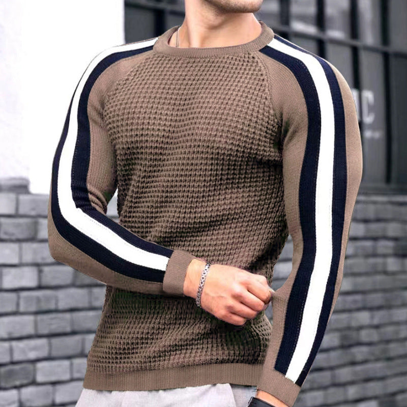 Waffle Contrast Knit Sweater