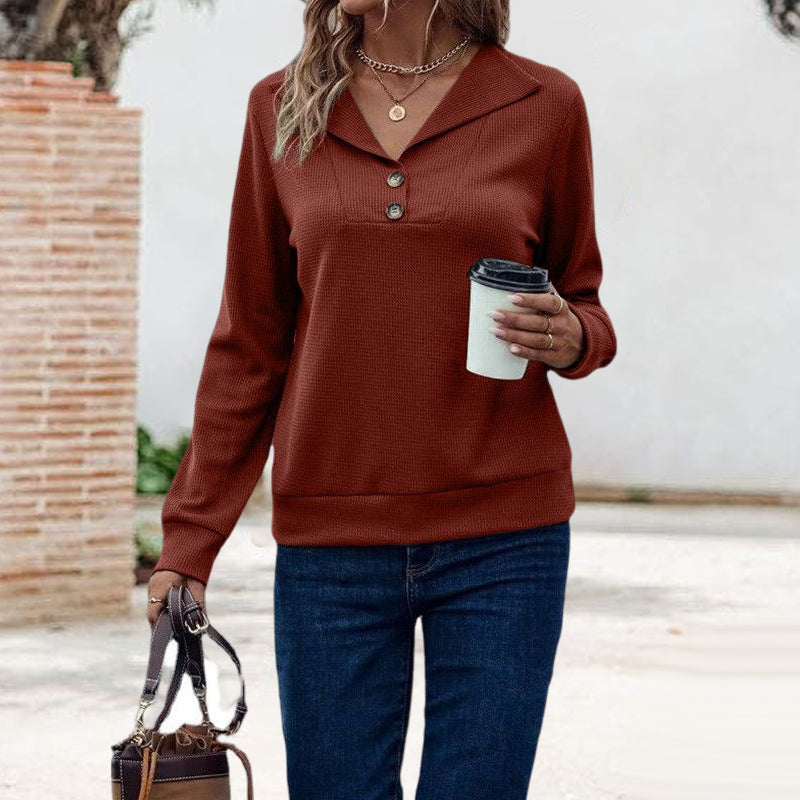 Waffle Collar Sweatshirt