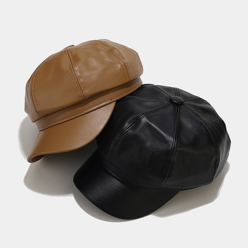 Ladies British Style Retro Casual Solid Color Hat
