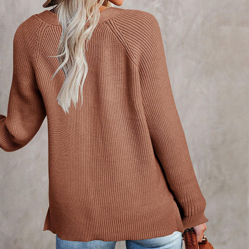 Knit Pullover V-Neck Sweater