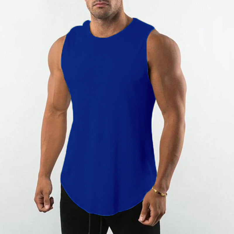 Men's Muscle Plain Crew Neck Sleeveless Vest