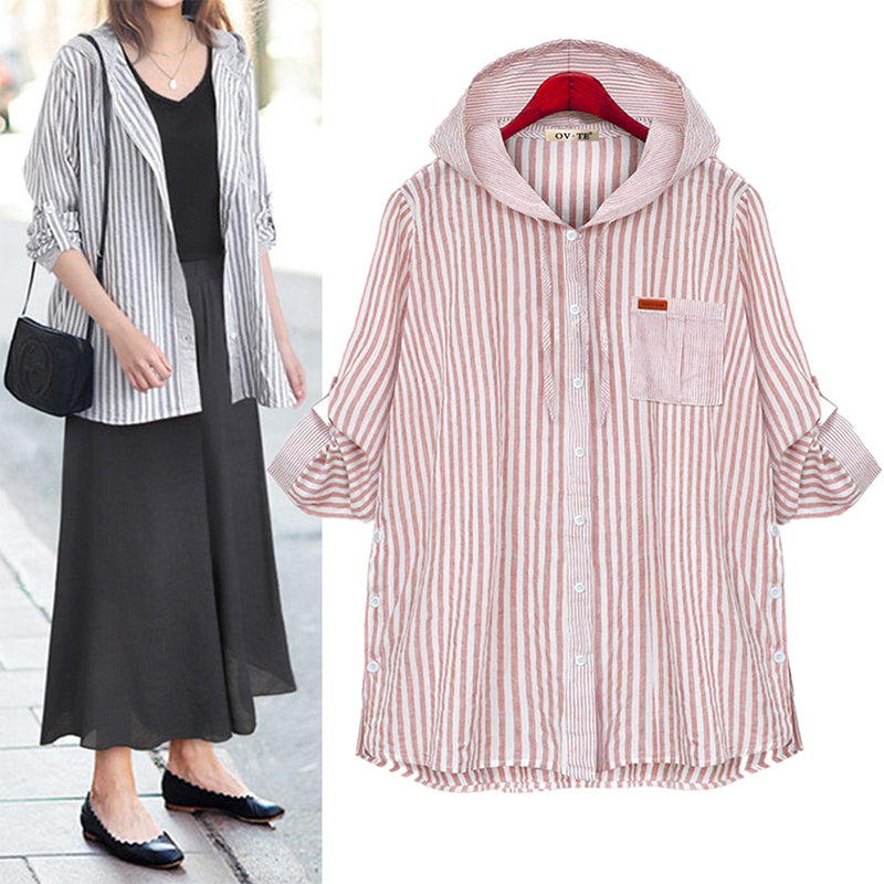 Hooded Fashion Long Sleeve Shirt