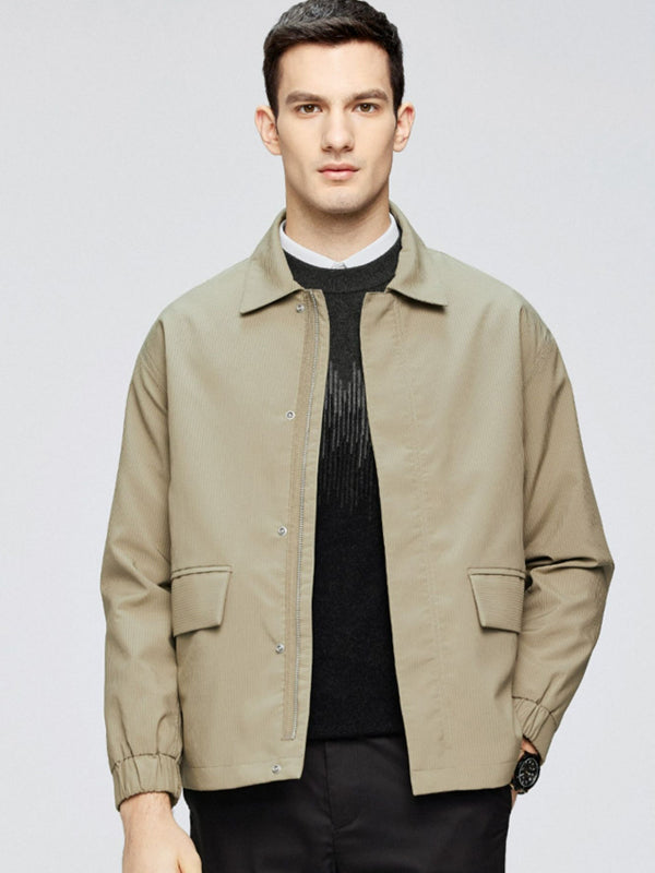 Men's Solid Color Casual Lapel Jacket