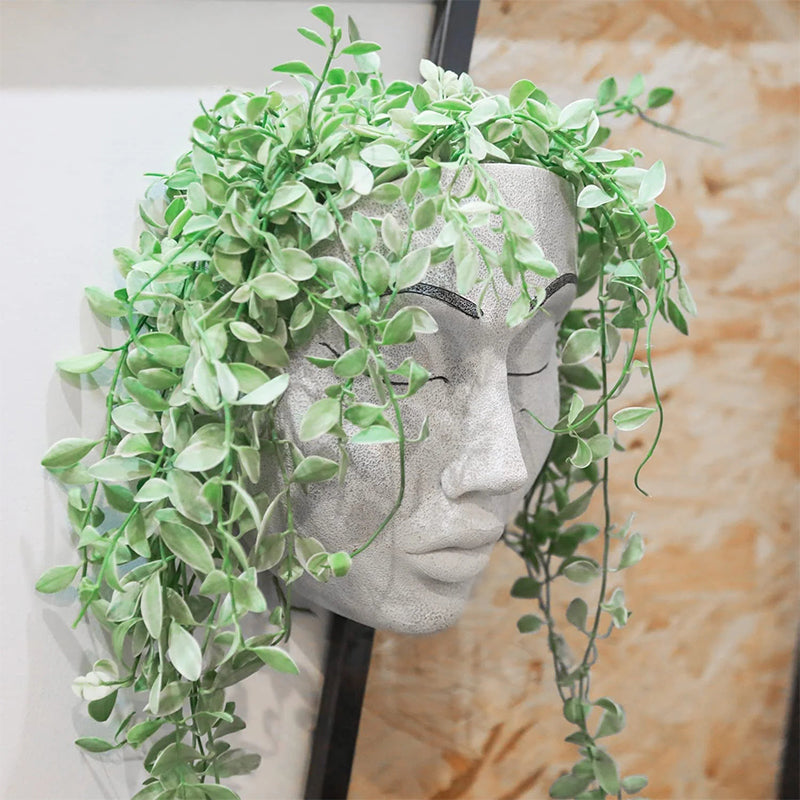 Resin Goddess Human Face Flower Pot