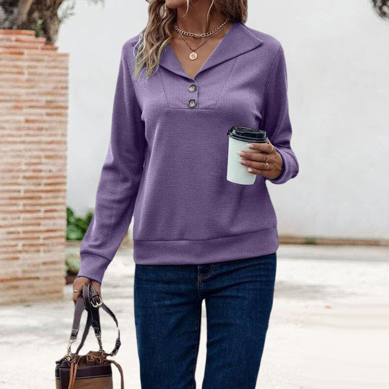 Waffle Collar Sweatshirt
