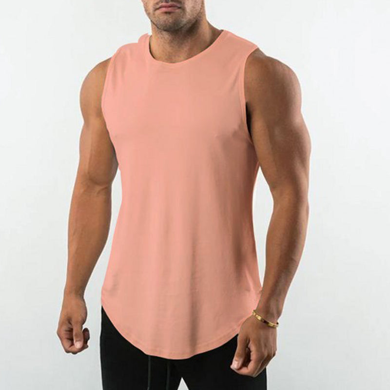 Men's Muscle Plain Crew Neck Sleeveless Vest