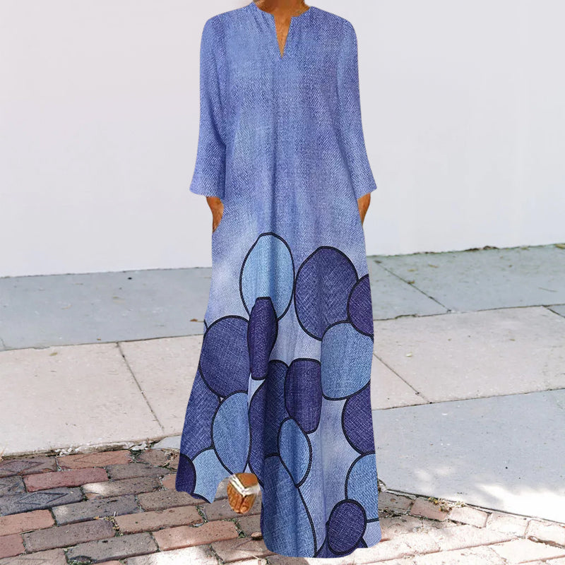 Long Sleeve Crew Neck Swing Dress