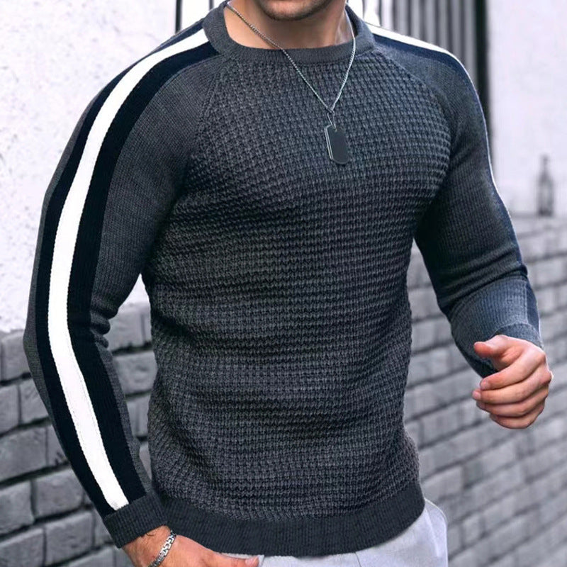 Waffle Contrast Knit Sweater