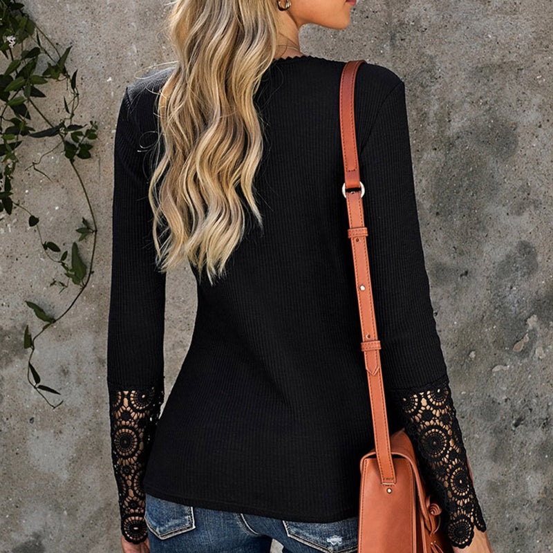 Solid Color Casual Long Sleeve T-Shirt
