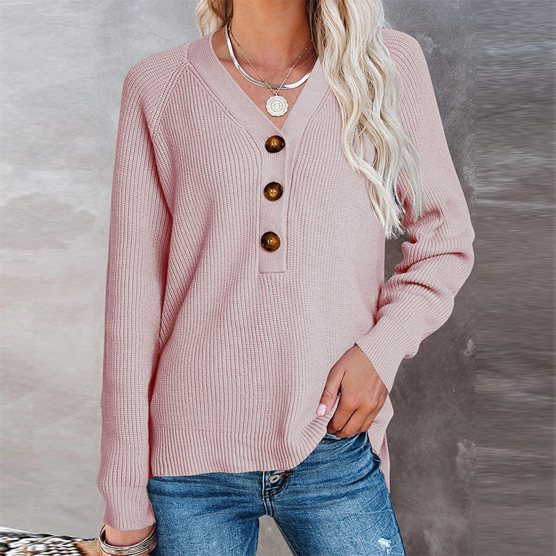 Knit Pullover V-Neck Sweater