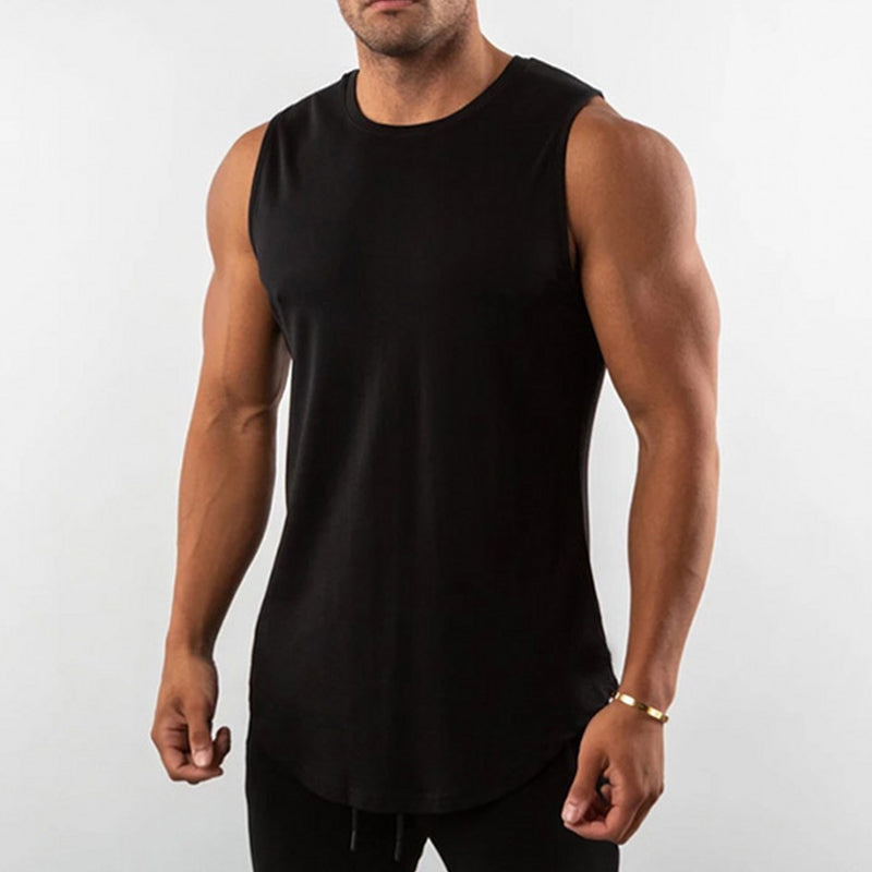 Men's Muscle Plain Crew Neck Sleeveless Vest
