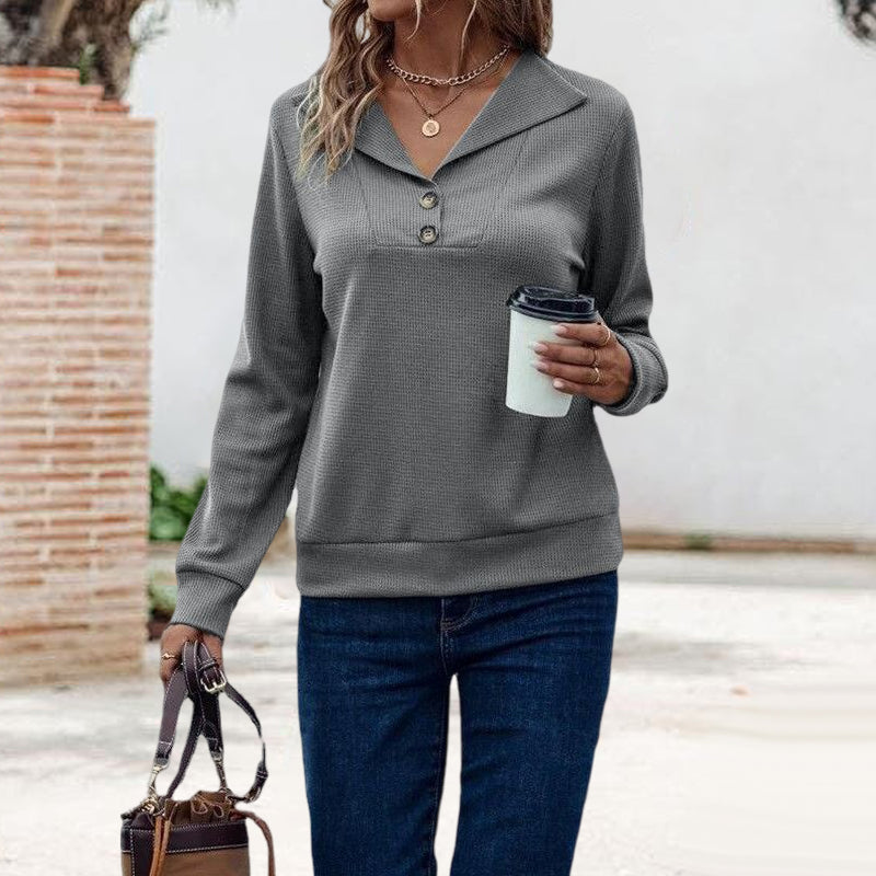 Waffle Collar Sweatshirt