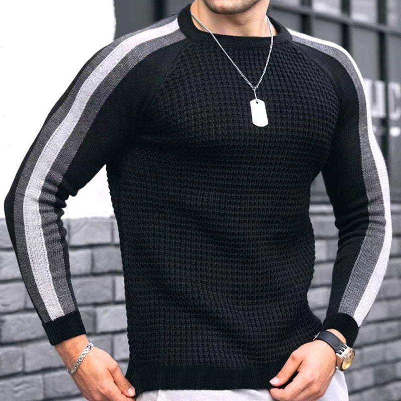 Waffle Contrast Knit Sweater