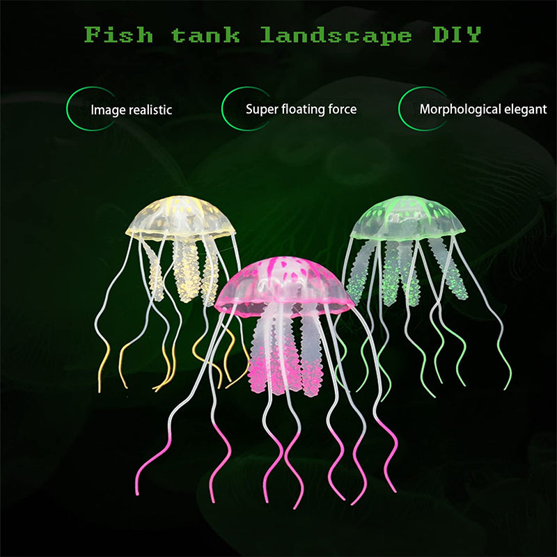 Fish Tank Landscaping Simulation Transparent Fluorescent Jellyfish