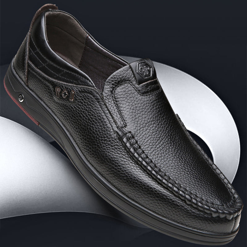 Men's Leather Soft Insole Casual Business Slippers