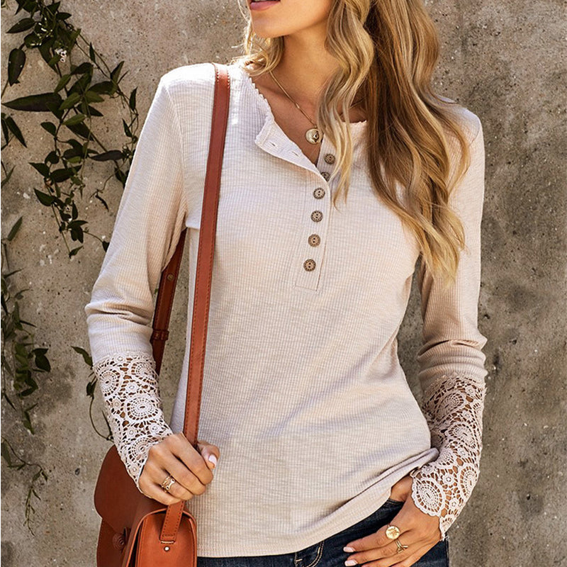 Solid Color Casual Long Sleeve T-Shirt