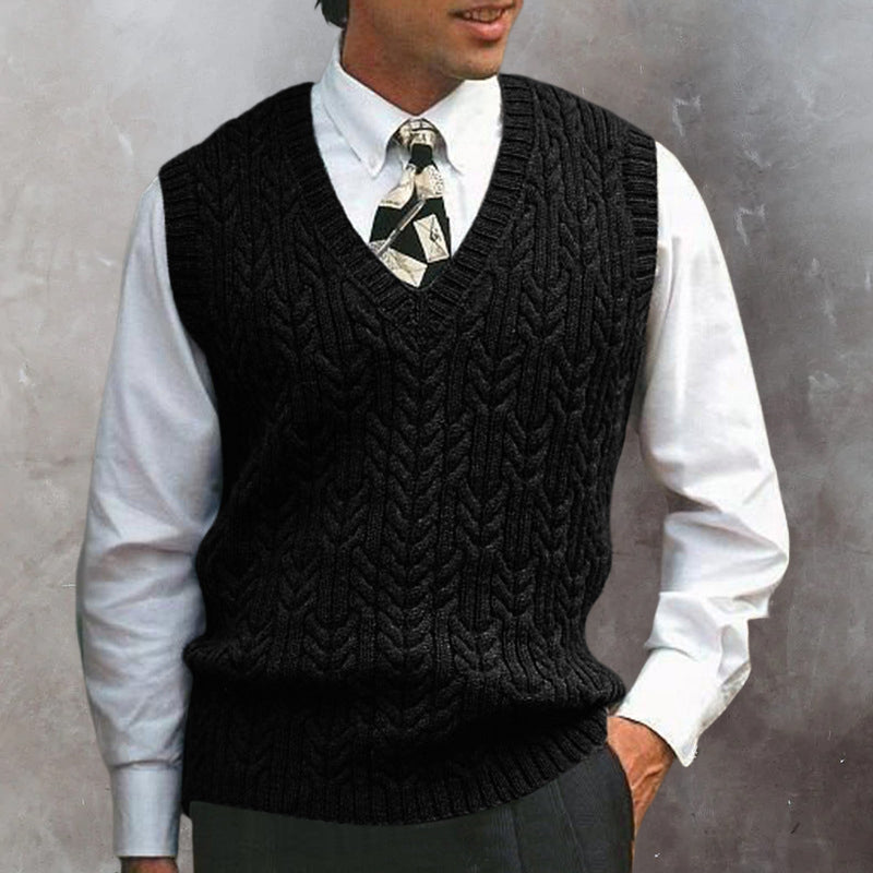 Cable V Neck Sweater