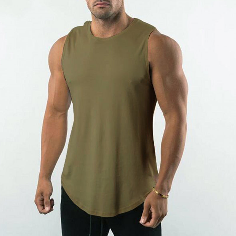 Men's Muscle Plain Crew Neck Sleeveless Vest