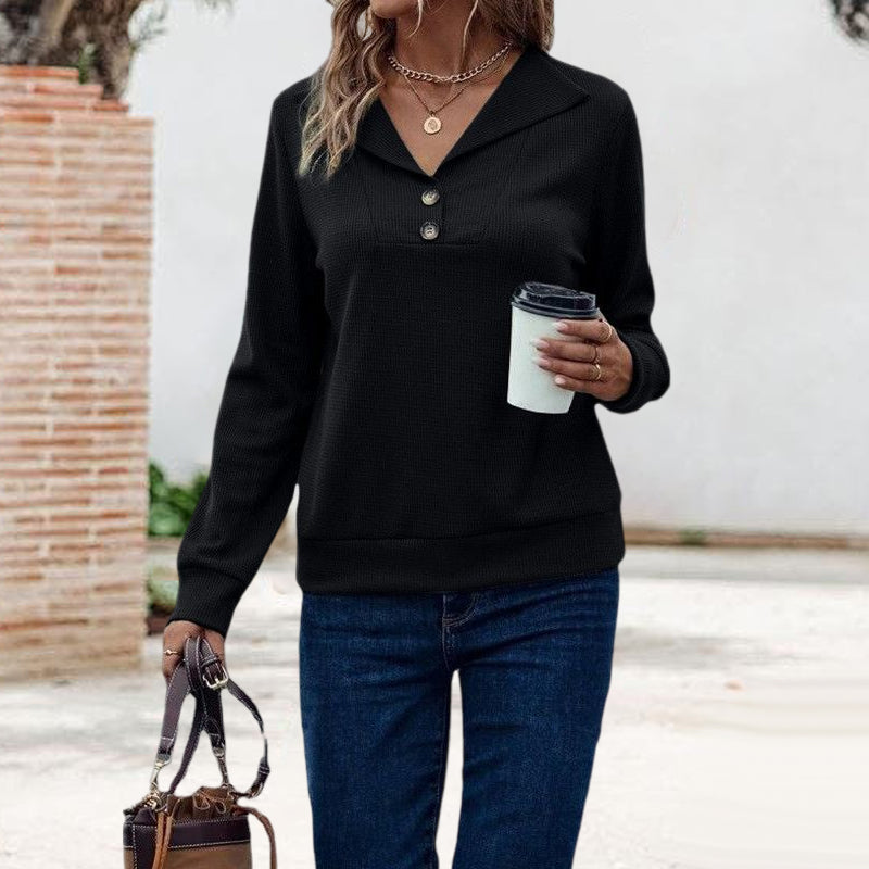 Waffle Collar Sweatshirt